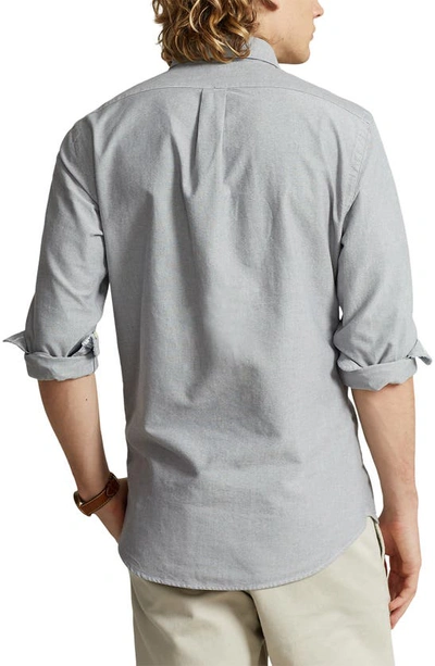 Shop Polo Ralph Lauren Cotton Oxford Button–down Shirt In Slate