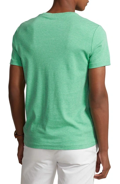 Shop Polo Ralph Lauren Embroidered Logo Crewneck T-shirt In Resort Green Heather