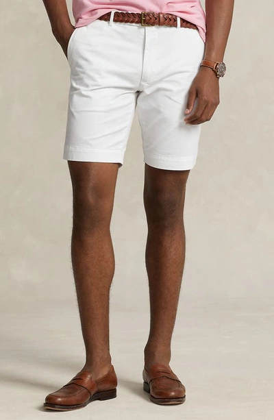 Shop Polo Ralph Lauren Slim Fit Stretch Cotton Chino Shorts In White