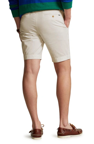 Shop Polo Ralph Lauren Military Flat Front Stretch Cotton Chino Shorts In Classic Stone