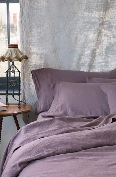 Shop Piglet In Bed Set Of 2 Linen Pillowcases In Elderberry