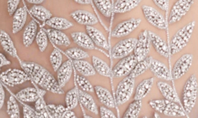 Shop Oscar De La Renta Crystal Leaf Long Sleeve Cocktail Dress