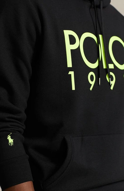 Shop Polo Ralph Lauren Heavyweight Magic Fleece Graphic Hoodie In Polo Black