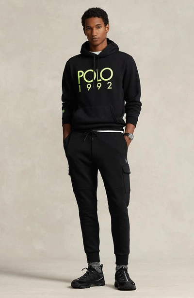 Shop Polo Ralph Lauren Heavyweight Magic Fleece Graphic Hoodie In Polo Black