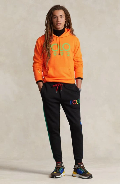 Shop Polo Ralph Lauren Magic Fleece Graphic Hoodie In Blaze Survival Orange