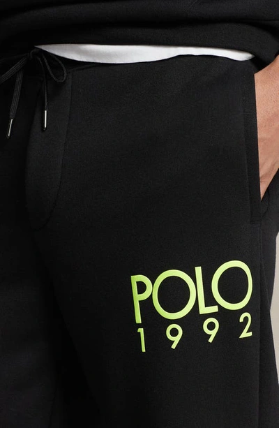 Shop Polo Ralph Lauren Magic Fleece Graphic Joggers In Polo Black