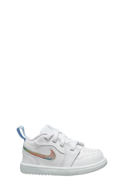 Shop Nike Kids' Air Jordan 1 Low Alt Sneaker In White/ Ice Blue/ White