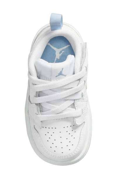 Shop Nike Kids' Air Jordan 1 Low Alt Sneaker In White/ Ice Blue/ White