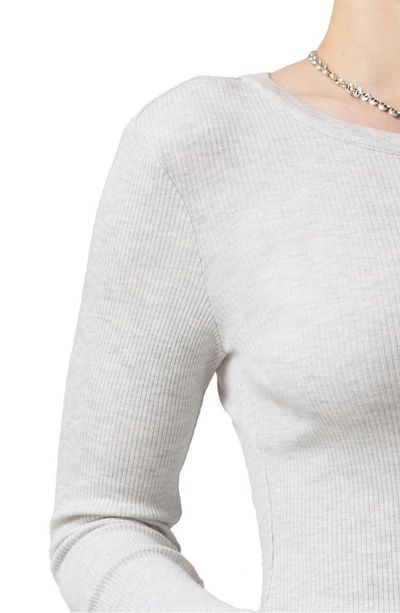 Shop Citizens Of Humanity Adeline Rib Long Sleeve Top In Heather Grey