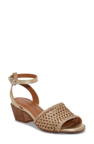 Shop Lucky Brand Modessa Ankle Strap Sandal In Gold Platino