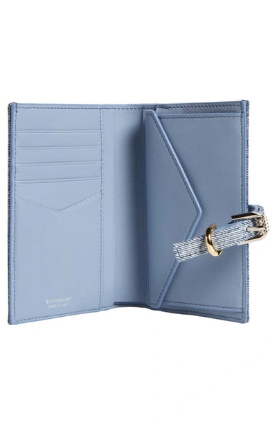 Shop Givenchy Voyou Denim Bifold Wallet In Medium Blue