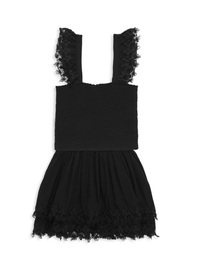 Shop Little Peixoto Little Girl's & Girl's Mariel Wavy Stripe Crop Top & Skirt Set In Black