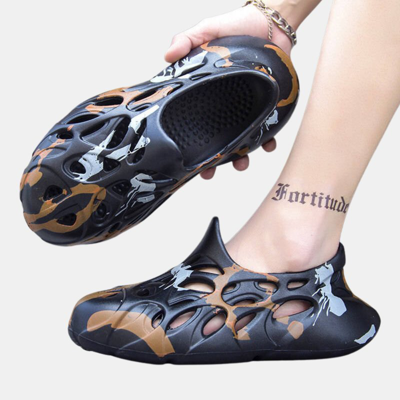 Shop Vigor Comfort Sandals Slippers Non-slip Closed Toe Outdoor Wear Universal In Black