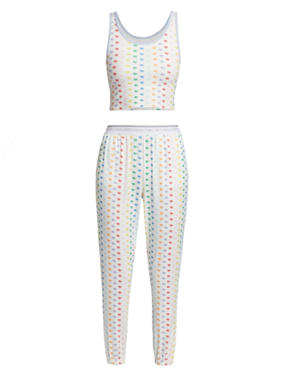 Shop Big Feelings Women's Mandy Jogger 2-piece Pajama Set In Heart Print