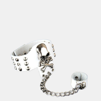 Shop Vigor Rock Ring Conjoined Ghost Head Leather Bracelet Dance Show Accessories In White