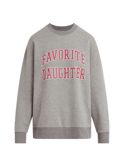 Shop Favorite Daughter Women's Collegiate Oversized Cotton Logo Sweatshirt In Grey Pink