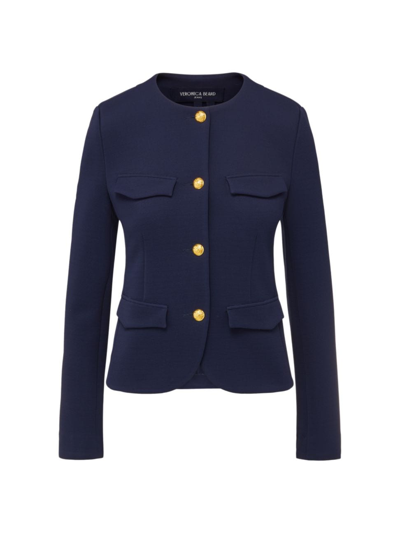 Shop Veronica Beard Women's Kensington Tailored Knit Jacket In Marine