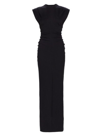Shop Alexander Wang Women's Draped Cotton-blend Maxi Dress In Black