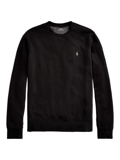 Shop Polo Ralph Lauren Men's Logo Crewneck Sweatshirt In Polo Black