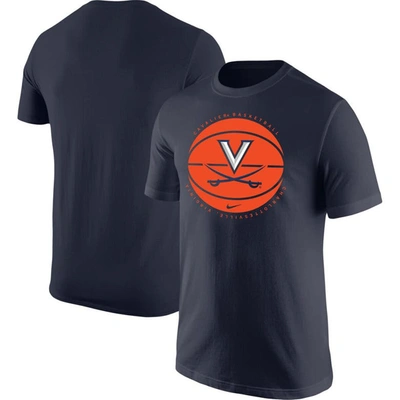 Shop Nike Navy Virginia Cavaliers Basketball Logo T-shirt