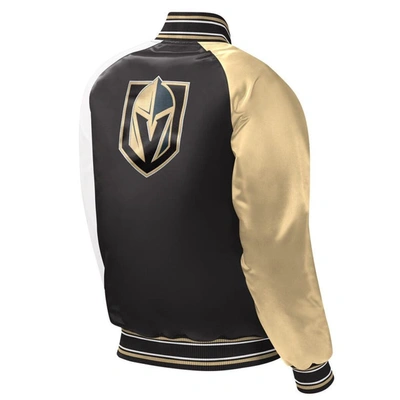 Shop Starter Youth  Black Vegas Golden Knights Raglan Full-snap Varsity Jacket