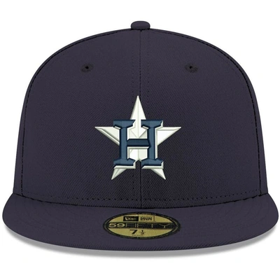 Shop New Era Navy Houston Astros White Logo 59fifty Fitted Hat