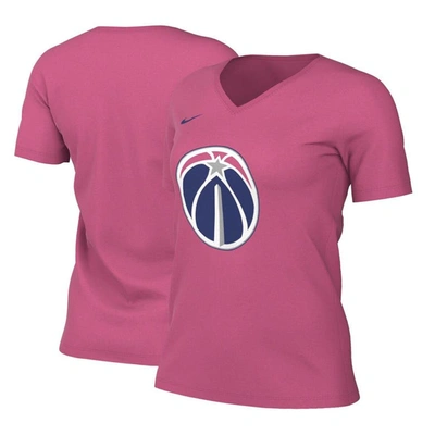 Shop Nike Pink Washington Wizards 2022/23 City Edition Essential V-neck T-shirt
