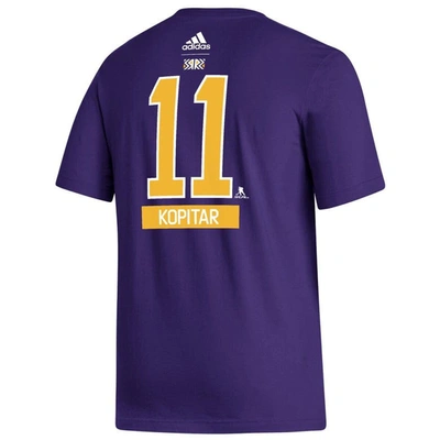 Shop Adidas Originals Adidas Anze Kopitar Purple Los Angeles Kings Reverse Retro 2.0 Name & Number T-shirt