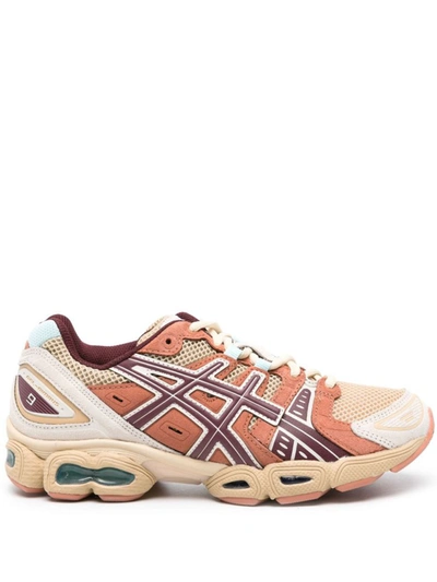 Asics Ub5-s Gel-nimbus 9 Faux Leather-trimmed Mesh Sneakers In Salmon