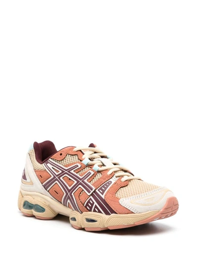 Asics Ub5-s Gel-nimbus 9 Faux Leather-trimmed Mesh Sneakers In Salmon