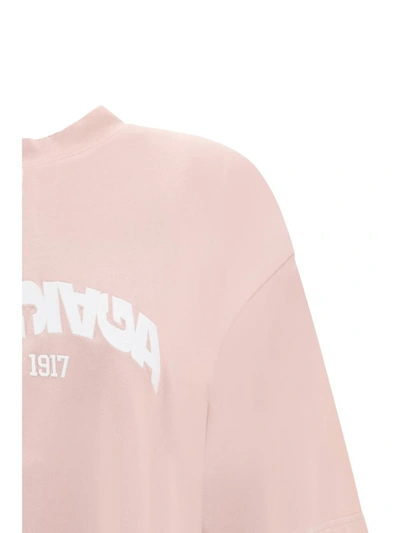 Shop Balenciaga T-shirts In Light Pink/white