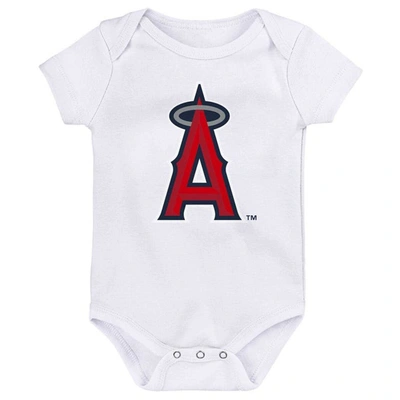 Shop Outerstuff Newborn & Infant Navy/red/white Los Angeles Angels Minor League Player Three-pack Bodysuit Set