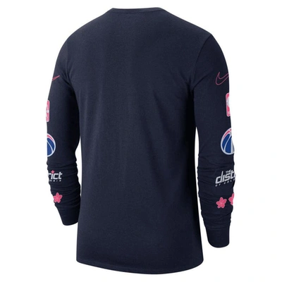 Shop Nike Navy Washington Wizards 2022/23 City Edition Essential Expressive Long Sleeve T-shirt