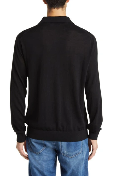 Shop Closed Wool Polo Sweater In Black