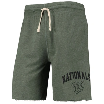 Shop Concepts Sport Heathered Green Washington Nationals Mainstream Logo Terry Tri-blend Shorts In Heather Green