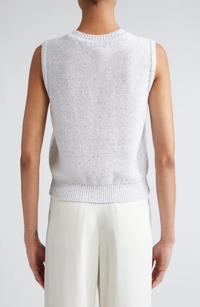 Shop Akris Sequin Linen Blend Sweater Vest In 011 Ecru