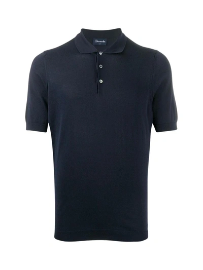 Shop Drumohr Tricot S/s Polo Clothing In Blue