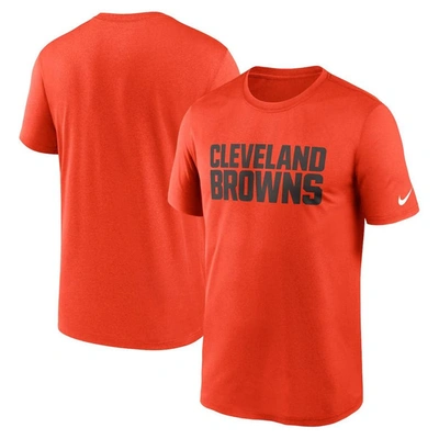 Shop Nike Orange Cleveland Browns Legend Wordmark Performance T-shirt