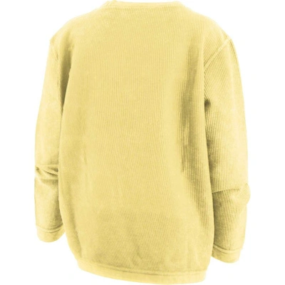 Shop Pressbox Yellow North Carolina Tar Heels Comfy Cord Bar Print Pullover Sweatshirt