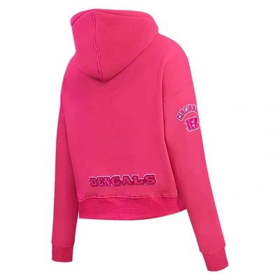 Shop Pro Standard Cincinnati Bengals Triple Pink Cropped Pullover Hoodie