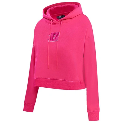 Shop Pro Standard Cincinnati Bengals Triple Pink Cropped Pullover Hoodie