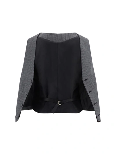 Shop Fendi Blazers & Vests In Grey Melange