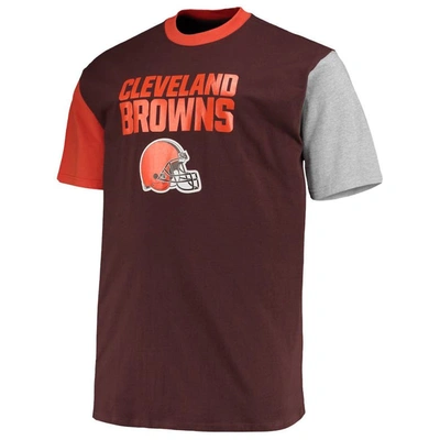 Shop Profile Brown/orange Cleveland Browns Big & Tall Colorblocked T-shirt