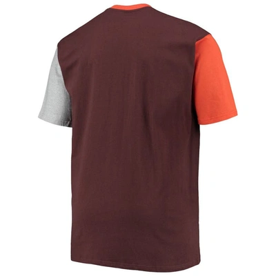 Shop Profile Brown/orange Cleveland Browns Big & Tall Colorblocked T-shirt
