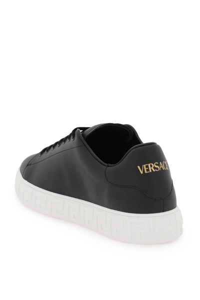 Shop Versace Greca Sneakers In Black