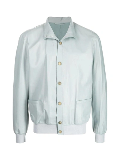 Shop Giorgio Armani Bomber Jacket W/patch Pocket Clothing In Blue