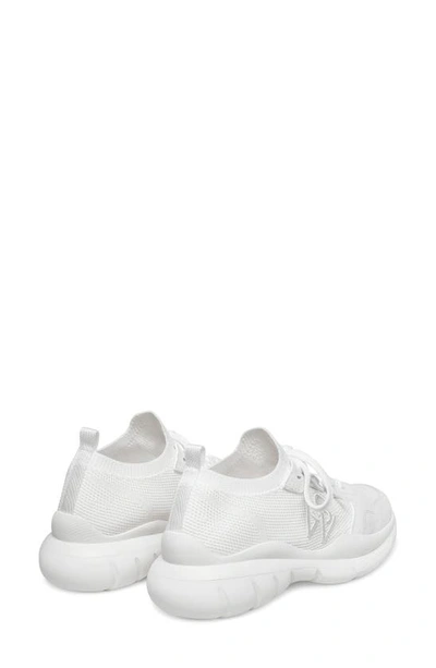 Shop Stuart Weitzman 5050 Knit Sneaker In White Leather