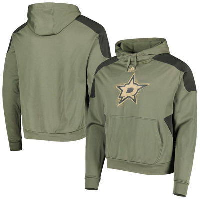 Shop Adidas Originals Adidas Olive Dallas Stars Military Appreciation Primegreen Pullover Hoodie In Green