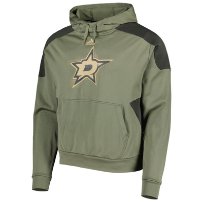 Shop Adidas Originals Adidas Olive Dallas Stars Military Appreciation Primegreen Pullover Hoodie In Green