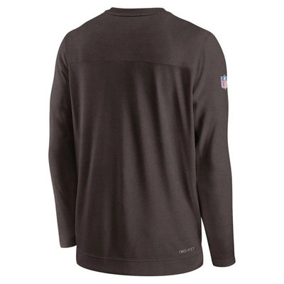 Shop Nike Brown Cleveland Browns Sideline Lockup Performance Long Sleeve T-shirt